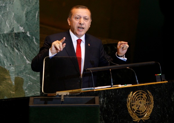 Turkey's Prime Minister Recep Tayyip Erdogan addresses the 66th United Nations General Assembly in New York